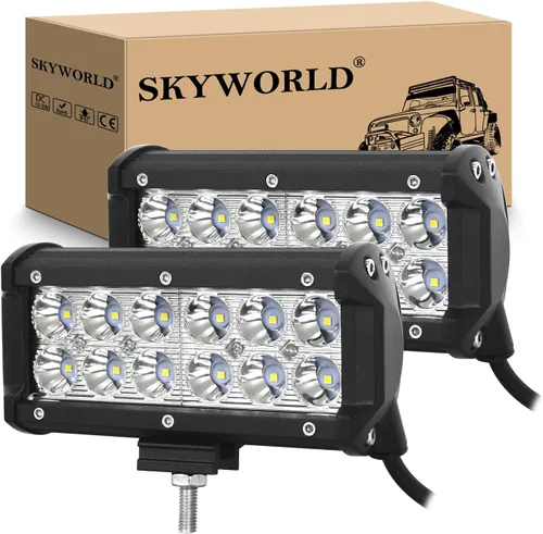 Miniatura 15 de SKYWORLD 2 unidades de 4 pulgadas 18 W de inundación LED de conducción todoterreno, luces antiniebla, iluminación de barco, luz de trabajo LED
