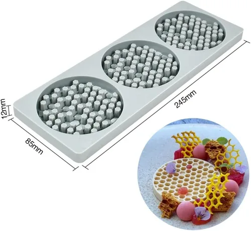 Miniatura 5 de Molde de silicona de nido de abeja 3D con diseño de panal de abeja, moldes de fondant, almohadilla de encaje, para hornear, pastel, chocolate