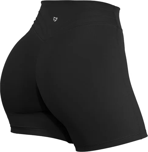 TomTiger Pantalones cortos de entrenamiento para mujer, cintura alta, gimnasio, fitness, correr, yoga, ciclismo, ejercicio activo, control de