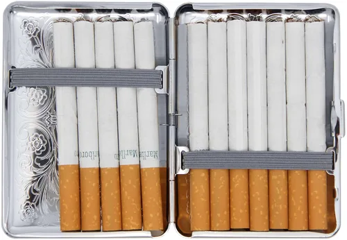 Miniatura 4 de Silver Victorian Scroll (14 Kings) - Caja de cigarrillos y caja de almacenamiento de metal