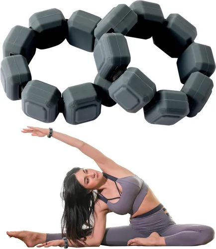 Miniatura 6 de Pesas de muñeca y tobillo para mujer, juego de 2 pulseras ponibles de silicona con peso (0.33 libras cada una), pulseras de entrenamiento de fuerza