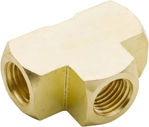 Miniatura 2 de Instalación de tubería de latón, camiseta Barstock, 1/2 pulgada NPT hembra x 1/2 pulgada NPT hembra x 1/2 pulgada NPT hembra (paquete de 2)