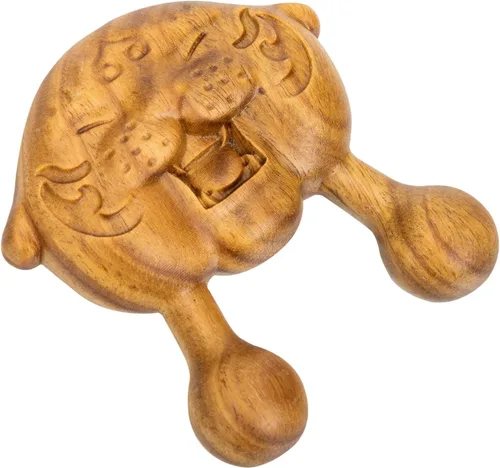 Minkissy Masajeador de cuero cabelludo Gua Sha con forma de tigre, moldeador de nariz, sándalo de madera de sándalo de dientes anchos, herramienta