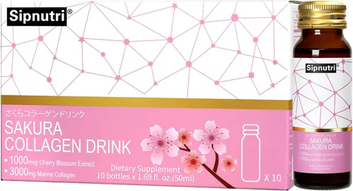 Miniatura 9 de Sakura - Bebida de colágeno – Péptidos marinos hidrolizados con extracto de flor de cerezo y mangostán, hidratación y elasticidad, soporte
