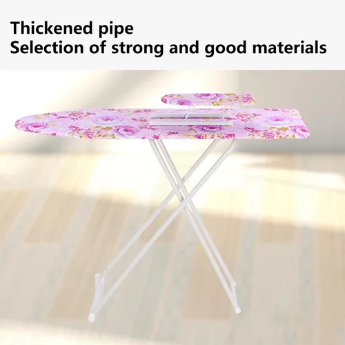 Miniatura 8 de Tabla de planchar de altura ajustable, borde liso, buena carga, antideslizante, resistente al desgaste, ropa de planchado extra ancha con patas