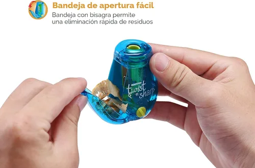 Miniatura 3 de Bostitch Office Twist-n-Sharp Sacapuntas de Lápices, para Niños y Lápices de Colores, Colores Surtidos (PS1-BLUE-2PK)
