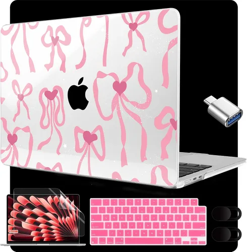 Miniatura 36 de MEEgoodo Funda para MacBook Air M5/M4/M3/M2 de 15 pulgadas 2026 2025 2024 2023, funda compatible con el modelo (A3448/A3241/A3114/A2941)