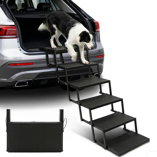 Miniatura 8 de Escaleras para perros para autos, escalones plegables para perros grandes, escaleras portátiles para mascotas para autos, camiones, SUV, rampa