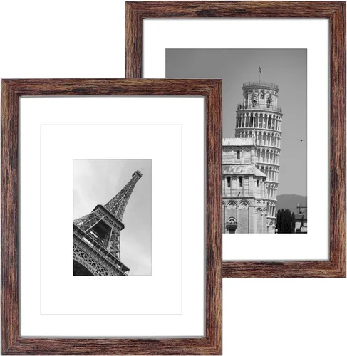 Miniatura 7 de Q.Hou Marco de Fotos de 8x10 Marcos de Fotos Negros Paquete de 4 con Vidrio de Alta Definición para Mesa o Decoración de Pared (QH-PF8X10-BK)