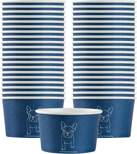 Miniatura 28 de Coppetta - Vasos de postre de 5 onzas, 50 tazas desechables para helado, tapas se venden por separado, cuencos de yogur congelado resistentes