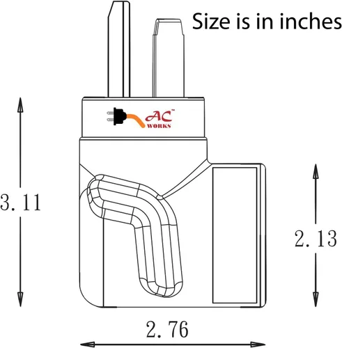 Miniatura 5 de AC WORKS Adaptador de salida de pared para secadora de 30 amperios y 3 clavijas (para bloqueo L6-30 30A 250V)