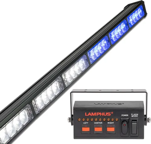 Miniatura 19 de LAMPHUS SolarBlast SBLS104 barra de luces LED de alerta de emergencia e indicación de tránsito, 47 pulgadas, 40 W - ÁMBAR AZUL, ámbar / blanco