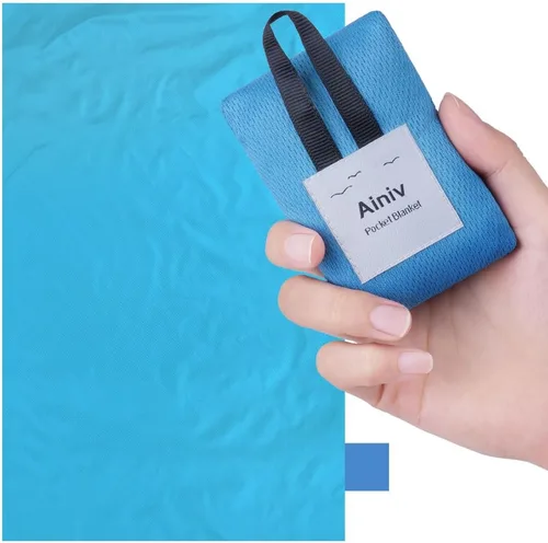 Miniatura 9 de Ainiv Manta de Picnic, Mini Tapete de Playa de Bolsillo 27.5 x 43.3 Pulgadas (1-2 Personas) Plegable, Ligera Impermeable Sin Arena, Lámina de Suelo