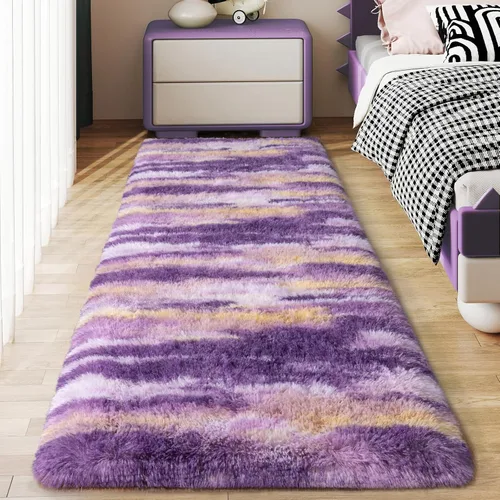 Miniatura 20 de Alfombras suaves para pasillos de dormitorio, nuevas, con parte inferior antideslizante mejorada, de 2 x 3, alfombra esponjosa y peluda verde