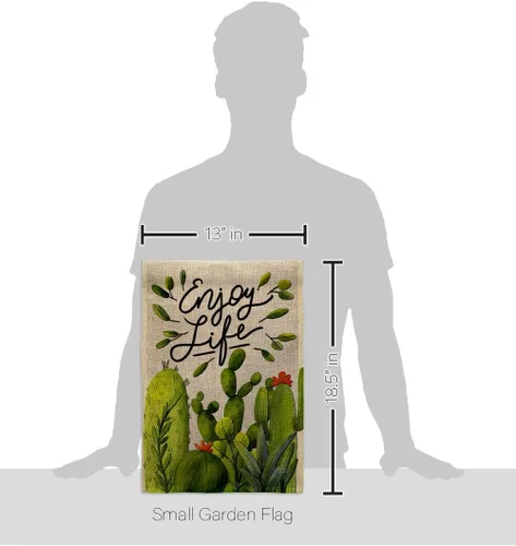 Miniatura 2 de Breeze Decor Cactus Life - Juego de bandera de arpillera para jardín, colgador de pared regional, suroeste, desierto, país, suculentas, área