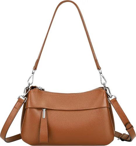 Miniatura 18 de Over Earth Genuine Leather Crossbody Bags for Women Small Hobo Handbags Shoulder Purses with 2 Detachable Straps