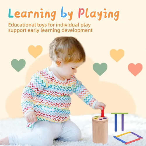 Miniatura 4 de Montessori - Juguetes de madera para clasificar colores para niños de 3 años, actividades de aprendizaje preescolar, juego educativo a juego de Palo