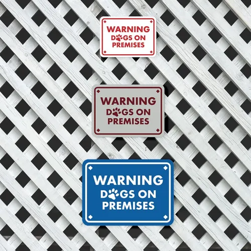 Miniatura 6 de Diamante enmarcado clásico, letrero de advertencia de perros en las instalaciones (negro) - grande
