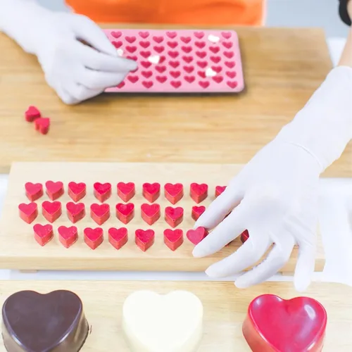 Miniatura 6 de 2 moldes de silicona con forma de corazón, moldes de gomitas, silicona antiadherente de grado alimenticio, para hornear caramelos de chocolate