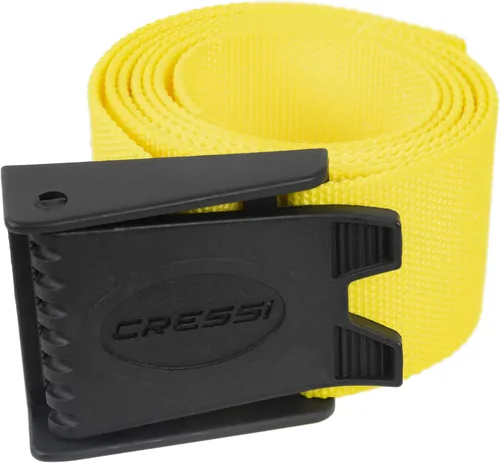 Cressi Cinturón de peso para buceo libre, pesca con lanza - Marsellesa - Nylon - Hebilla de liberación rápida - Diseñado en Italia Amarillo