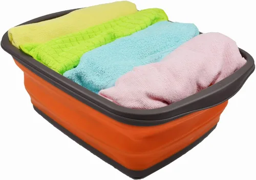 Miniatura 7 de SAMMART Juego de 2 tinas plegables de 10 L (2.6 galones) - Tina plegable para platos - Lavabo portátil - Tina de plástico que ahorra espacio