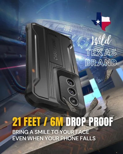 Miniatura 3 de CaseBorne Compatible con Samsung Galaxy S23, resistente funda protectora multicapa de cuerpo completo con soporte, sin pantalla