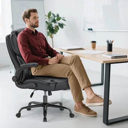 Miniatura 2 de AnyGod Silla de oficina ejecutiva, cómodas sillas ergonómicas de escritorio para computadora con reposabrazos abatibles, soporte lumbar, respaldo