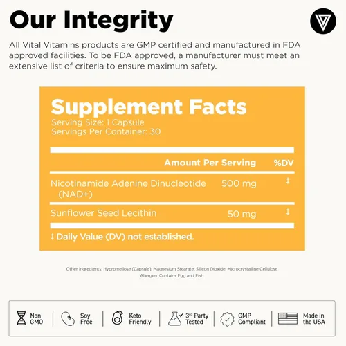 Miniatura 9 de Vital Vitamins Cápsulas de apoyo solar NAD+