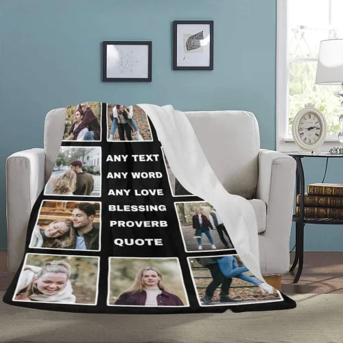 Miniatura 3 de HUGLAZY Manta personalizable con fotos para mamá, abuela, manta de fotos personalizada, collages, manta de fotos, regalo para mujeres, familia, 10