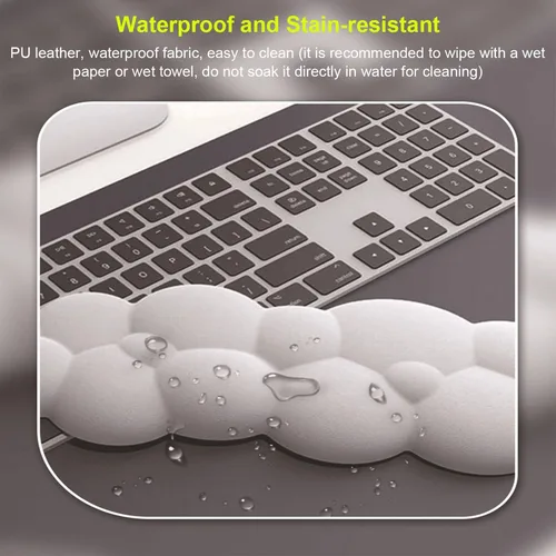 Miniatura 3 de Cloud - Juego de reposamuñecas para teclado y alfombrilla para mouse con reposamuñecas ergonómico, lindo soporte para reposamuñecas de espuma Blanco