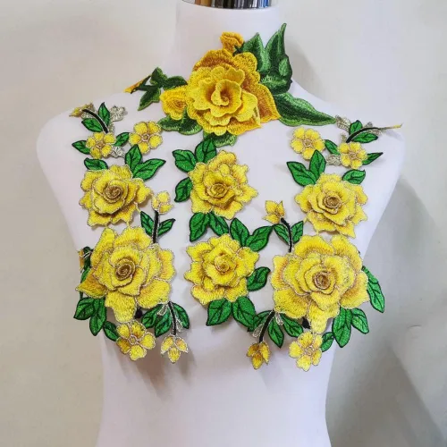 Miniatura 6 de 4 piezas de bordado de flores rosas para coser en parche vestido sombrero bolsa jeans apliques manualidades accesorios de ropa DIY (rojo rosa)