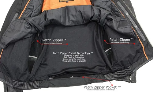 Miniatura 5 de Milwaukee Leather ML2083 - Chaqueta de cuero reflectante con ventilación para hombre