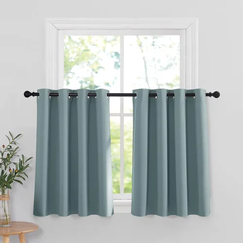 Miniatura 42 de RYB HOME Cortinas opacas de cocina de 36 pulgadas de largo, tratamiento de privacidad para ventanas pequeñas, aislamiento térmico, telón de fondo