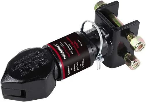 Acoplador ajustable para remolque de 2-5/16 pulgadas, capacidad de 12500 libras, recubrimiento en polvo negro, acoplador de montaje en canal