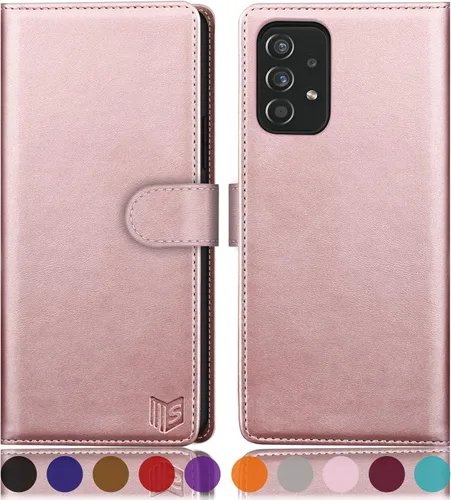Miniatura 12 de SUANPOT Funda de piel tipo cartera para Samsung Galaxy A53 5G con tarjetero RFID para tarjetas de crédito Flip Folio Book Funda a prueba de golpes