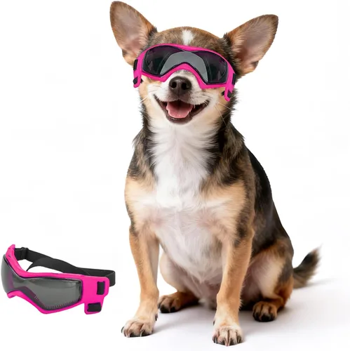 Miniatura 10 de Gafas de sol para perros de razas pequeñas, lentes de sol para perros con protección UV, para cachorros para mascotas pequeñas al aire libre, Naranja