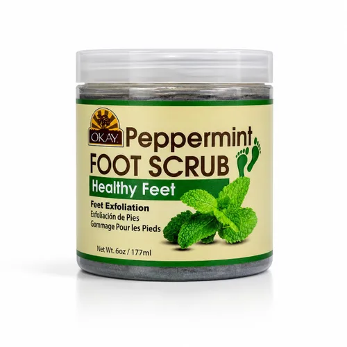 OKAY Exfoliante de pies de menta, exfoliante de pies, ideal para talones agrietados, pedicuras, removedor de piel muerta, exfoliante para callos,