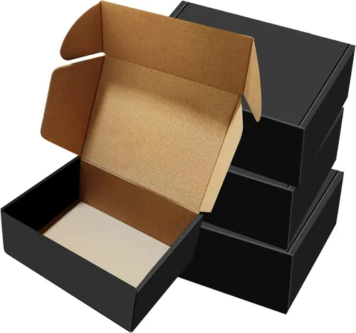 BoShahai Paquete de 30 cajas de envío negras de 9x6x4 pulgadas, cajas de correo corrugadas, cajas de embalaje para productos, caja de cartón
