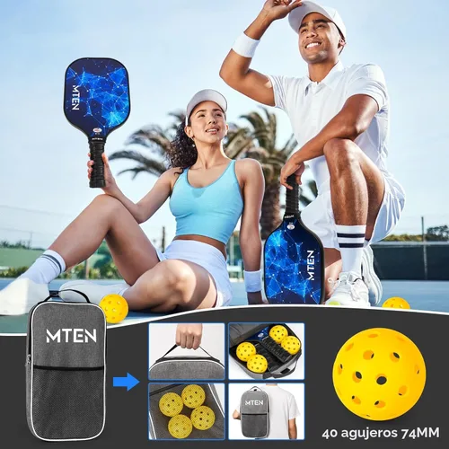 Miniatura 6 de Pickleball Paddles Set of 2 or 4, or Single Paddle – USAPA Approved Fiberglass Surface Pickleball Rackets Set for Men & Women azul*2