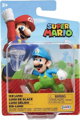Miniatura 2 de Super Mario Figura de acción de 2.5 pulgadas Ice Running Luigi juguete coleccionable