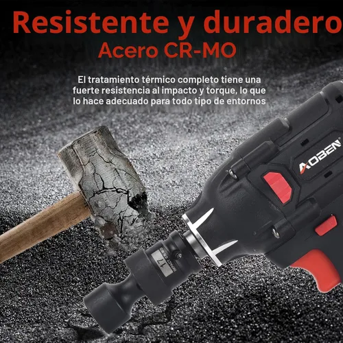 Miniatura 5 de AOBEN 18 piezas 1/2" unidad de accionamiento juego de llaves de impacto universales poco profundas, enchufe giratorio con oscilación flexible, 6