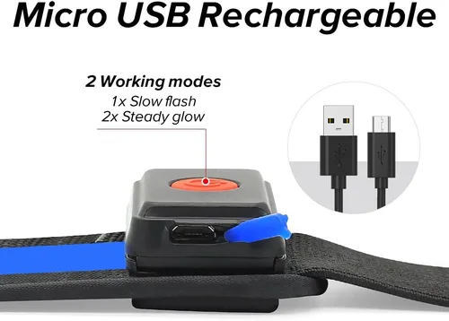Miniatura 6 de BSEEN Cinturón LED para correr, cintura LED reflectante recargable por USB, cinturón de luz de seguridad intermitente para corredores, corredores