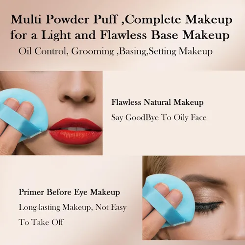 Miniatura 4 de Powder Puff Daubigny - 6 esponjas de maquillaje para la cara, suaves triangulares para polvo suelto, polvo mineral, polvo corporal, terciopelo, base