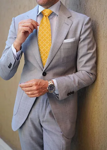 Miniatura 57 de HISDERN Conjunto de corbata a cuadros a cuadros pañuelo tejido clásico formal para hombre corbata y bolsillo cuadrado