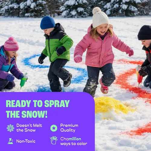 Miniatura 4 de Kit de Pintura de Nieve Chameleon Colors - Paquete de 10 - 5 Colores Vibrantes - 5 Botellas de Pulverización - Kit de Arte y Manualidades