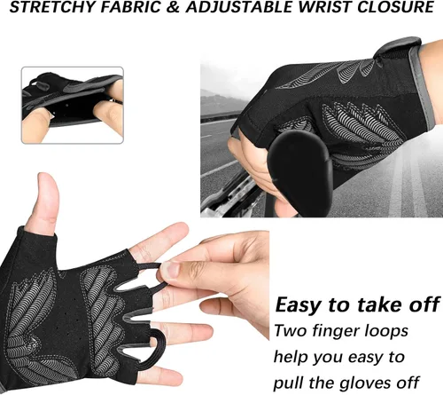 Miniatura 5 de MOREOK Cycling Gloves Bike Gloves for MenWomen-5MM Gel Pad Half Finger Bicycle Biking Gloves for CyclingWeight LiftingGymMotorcycleRowingOutdoor