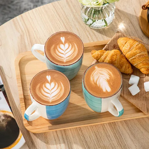 Miniatura 6 de Vancasso Bonita Juego de 6 Tazas de Café de 12 Oz, Tazas de Cerámica para Cappuccino, Café con Leche, Té, Cacao, Colores Frescos
