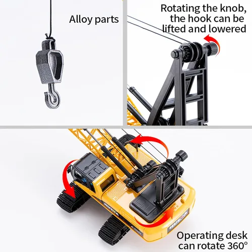Miniatura 7 de Gemini&Genius Juguetes de grúa para niños, vehículos de construcción, grúa, equipo de construcción de juguete de camión, regalo ideal para niños