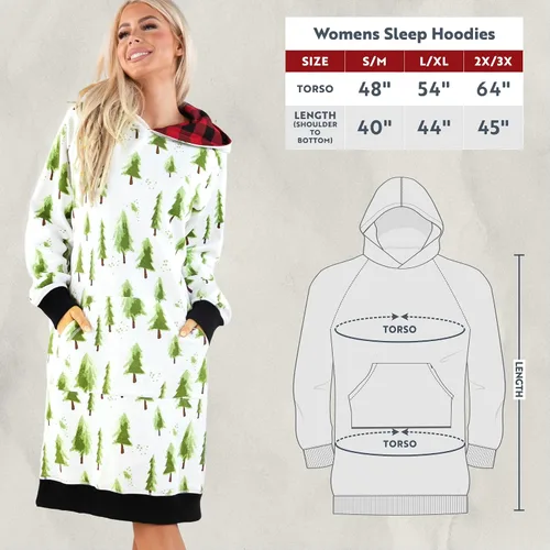 Miniatura 107 de Lazy One Sudadera con capucha de gran tamaño, ropa de dormir cómoda, vestido de suéter para mujer