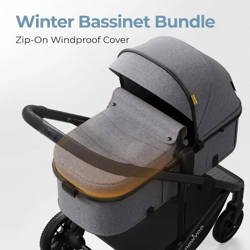 Miniatura 5 de newyoo Nestro 516M - Cochecito infantil convertible con asiento reversible y soporte para tazas, cochecito 2 en 1 orientado hacia atrás desde recién